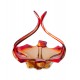 Red & Orange Murano Glass Basket