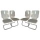 Mid-Century Modern Luigi Bardini Lucite and Chrome Dining Chairs - Set of 4