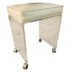 1970s Postmodern Waterfall Lucite Vanity Stool by Akko (With Leather Seat)