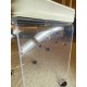 1970s Postmodern Waterfall Lucite Vanity Stool by Akko (With Leather Seat)