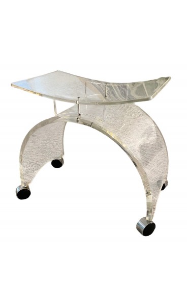 1970s Mid-Century Lucite Stool (On Casters)