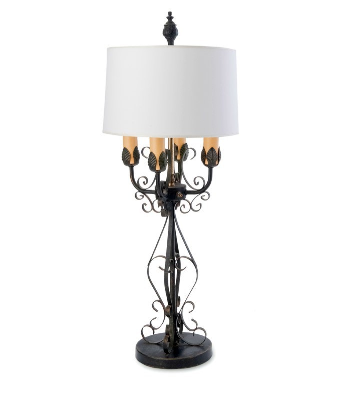 Wrought Iron Table Lamps on Home   Lighting   Wrought Iron Candelabra Table Lamp