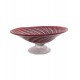 Footed Red Spiral Dish